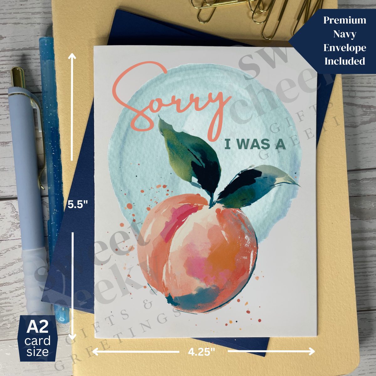 Sorry I Was a Peach | Cheeky Apology Card - Image 2