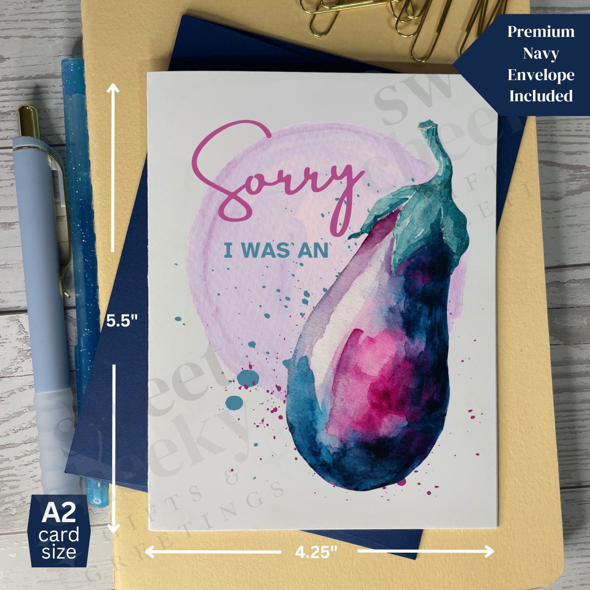 Sorry I was an Eggplant | Cheeky Apology Card - Image 2