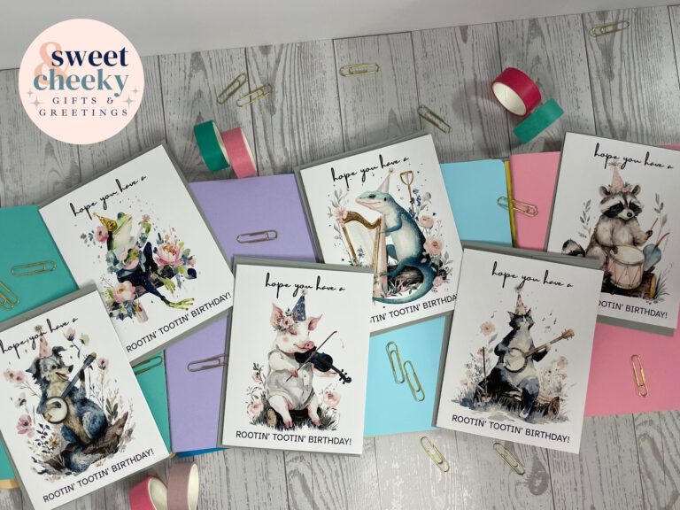 Collection of country critter birthday cards - Hope you have a rootin' tootin' birthday