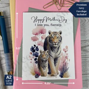 Greeting card for Mom - Happy Mother's Day I love you, fiercely Tigers