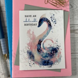 greeting card featuring Lochness monster and message "have an unbelievable birthday"